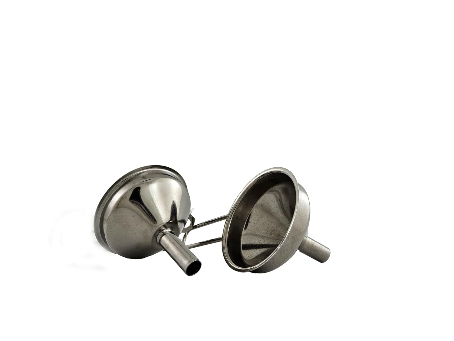 Metal Kitchen Funnels, Set of 2 Mini 2" Wide Bottle Funnels, Stainless Steel