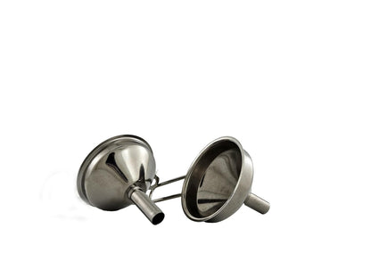 Metal Kitchen Funnels, Set of 2 Mini 2" Wide Bottle Funnels, Stainless Steel