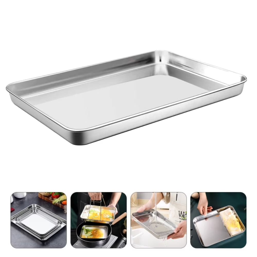 26 X 20 X 2.5 Cm Stainless Steel Baking Sheet Pan, Healthy & Non Toxic, Easy Clean & Dishwasher Safe