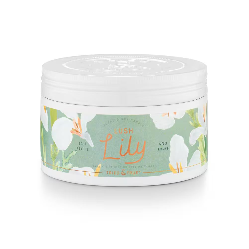 14.1 Fl. Oz. Lush Lily Large Tin Scented Candle 1-Pack