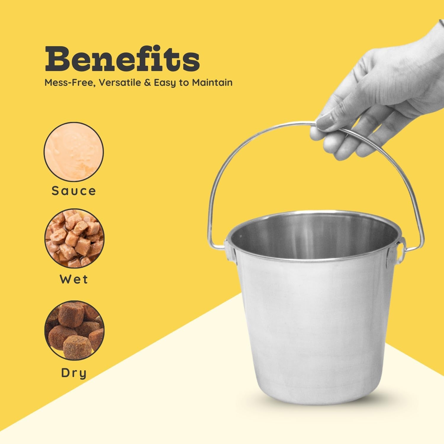 6 Quart Heavy Duty Stainless Steel round Bucket with Handle