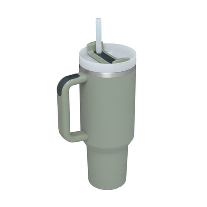 Tumbler With Handle Straw Insulated Stainless Steel