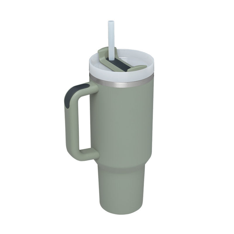 Tumbler With Handle Straw Insulated Stainless Steel