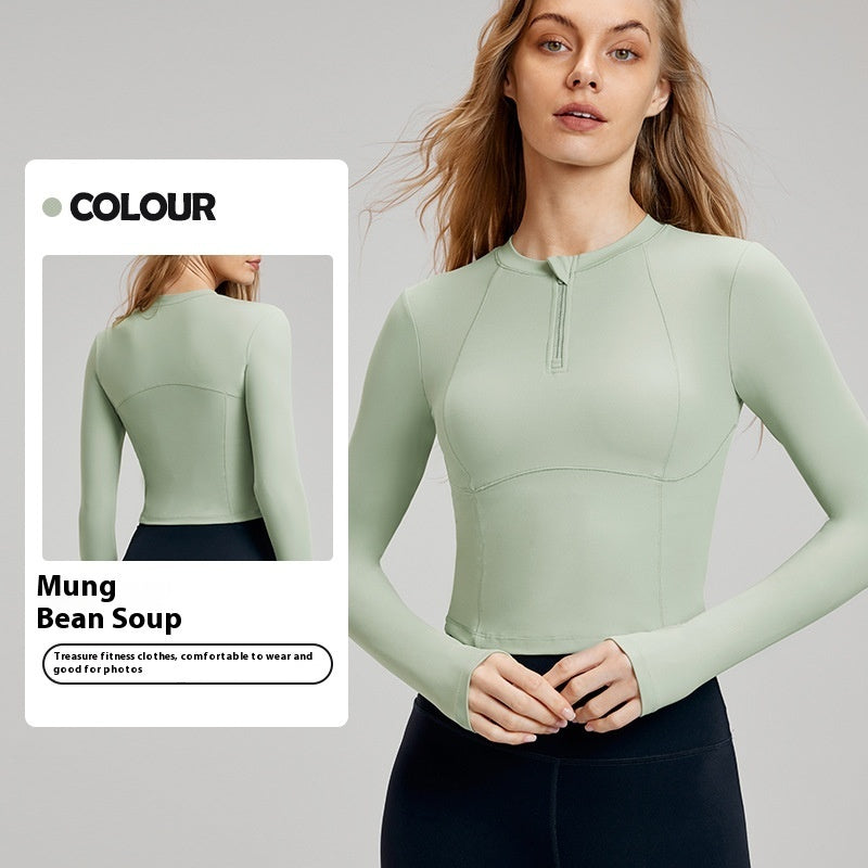 Sleek Quarter-Zip Long Sleeve Top