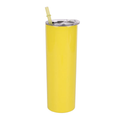 Double-Layer Stainless Steel Straw Tumbler, Insulated Slimming Water Cup