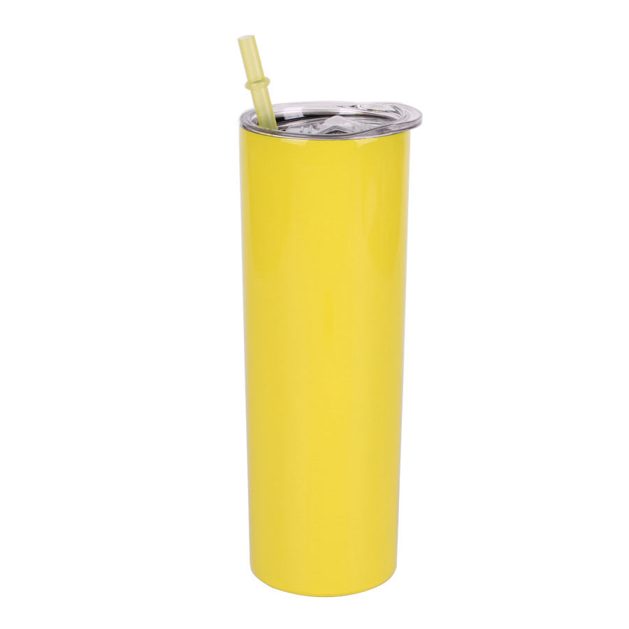 Double-Layer Stainless Steel Straw Tumbler, Insulated Slimming Water Cup