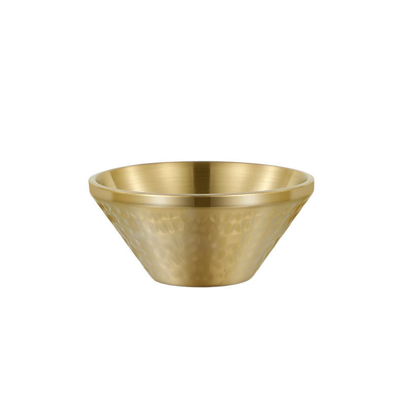 Stainless Steel Hammered Bamboo Hat Rice Bowl