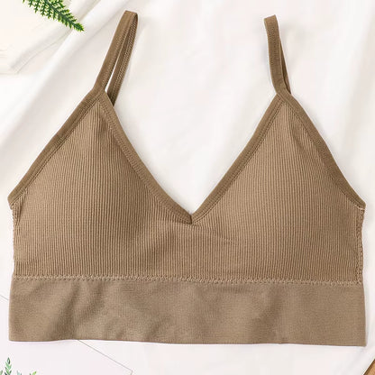 Women Crop Top Seamless Tube Top Underwear Low Back Bra Sports Fitness Top Streetwear Tank Bandeau Lingerie Removable Pad