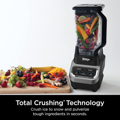 Professional Blender 1000W, Total Crushing Technology- Smoothies, Ice Crushing & Frozen Fruit, Full-Size Countertop Blender, 72-Oz. Pitcher, Black & Grey