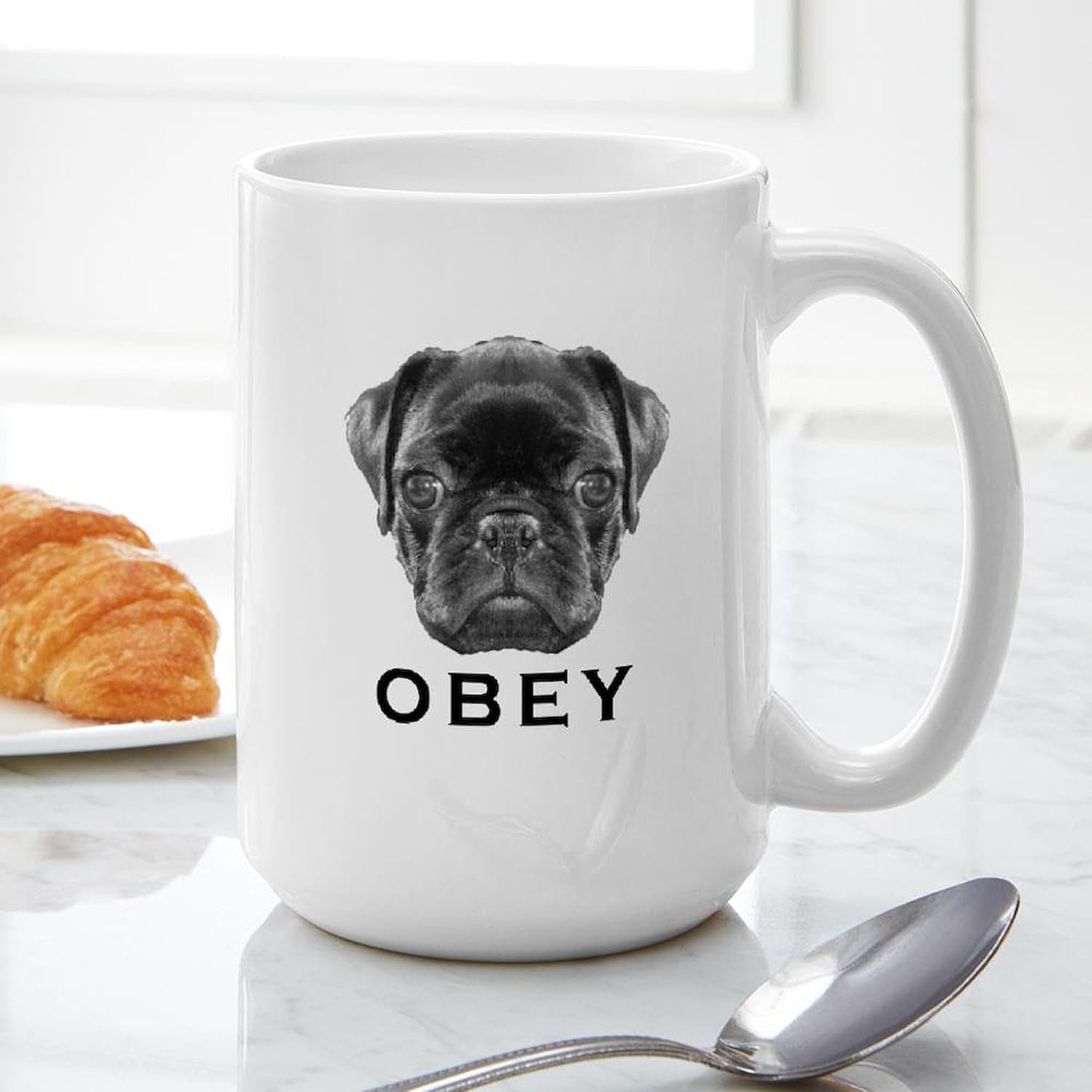 Black Pug Coffee Mug 15 Oz (444 Ml) Ceramic Coffee Mug