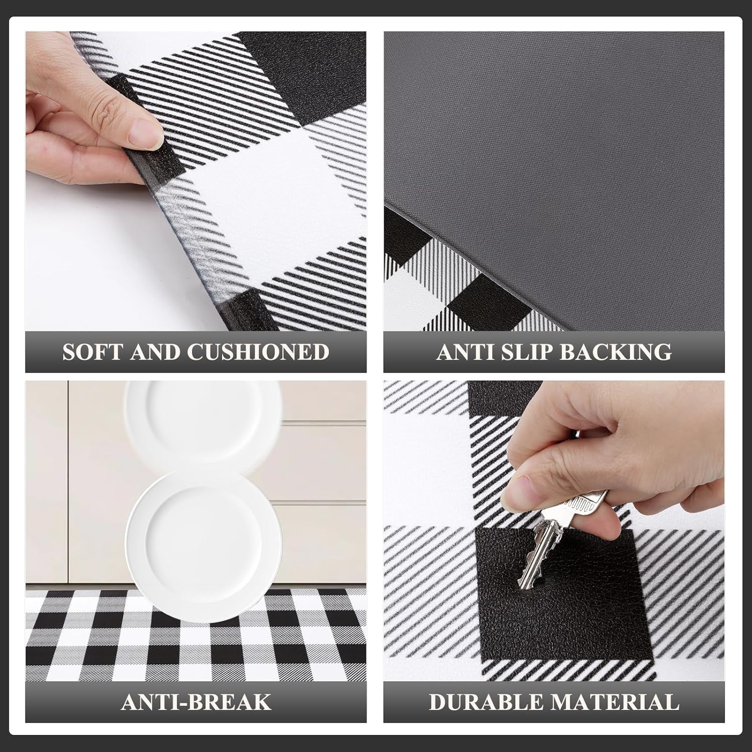 Anti Fatigue Kitchen Mat Set of 2,