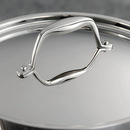 Signature Tri-Ply Clad Stainless Steel 2-Quart Sauce Pan with Lid, Induction-Ready, Dishwasher-Safe, Nsf-Certified, Made in Brazil