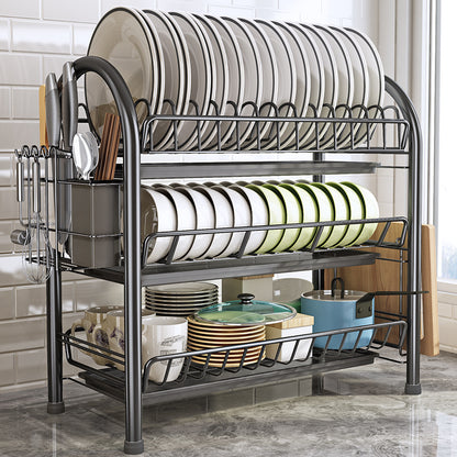 Multi-Layer Floor Draining Bowl Rack – Kitchen Shelf & Countertop Dish Storage