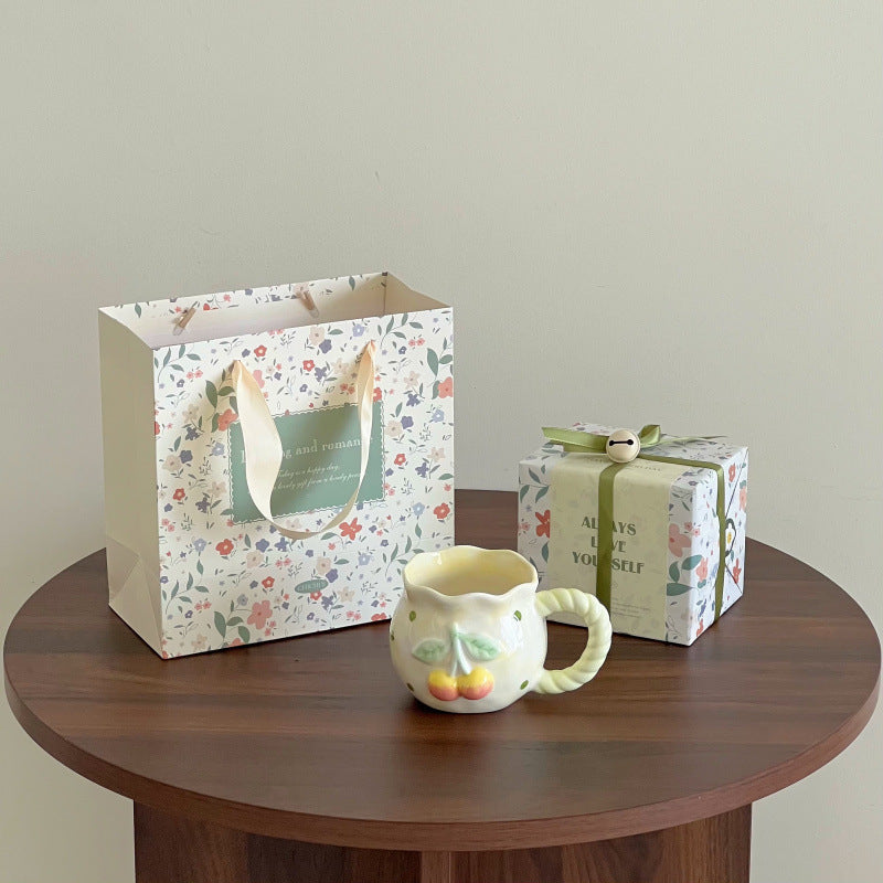 Whimsical Cherry Blossom Ceramic Mug Gift Set