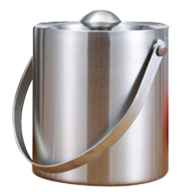 Double-layer Insulation Portable Stainless Steel Ice Bucket With Lid