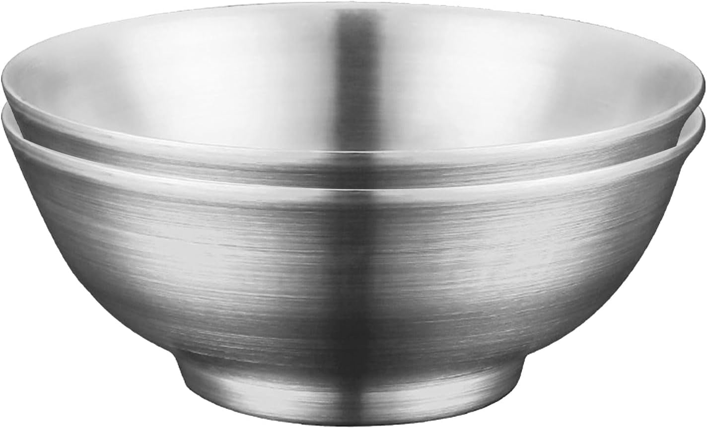 54 Oz Large Soup & Salad Bowl, Double Wall Insulated Stainless Steel  – Set of 2