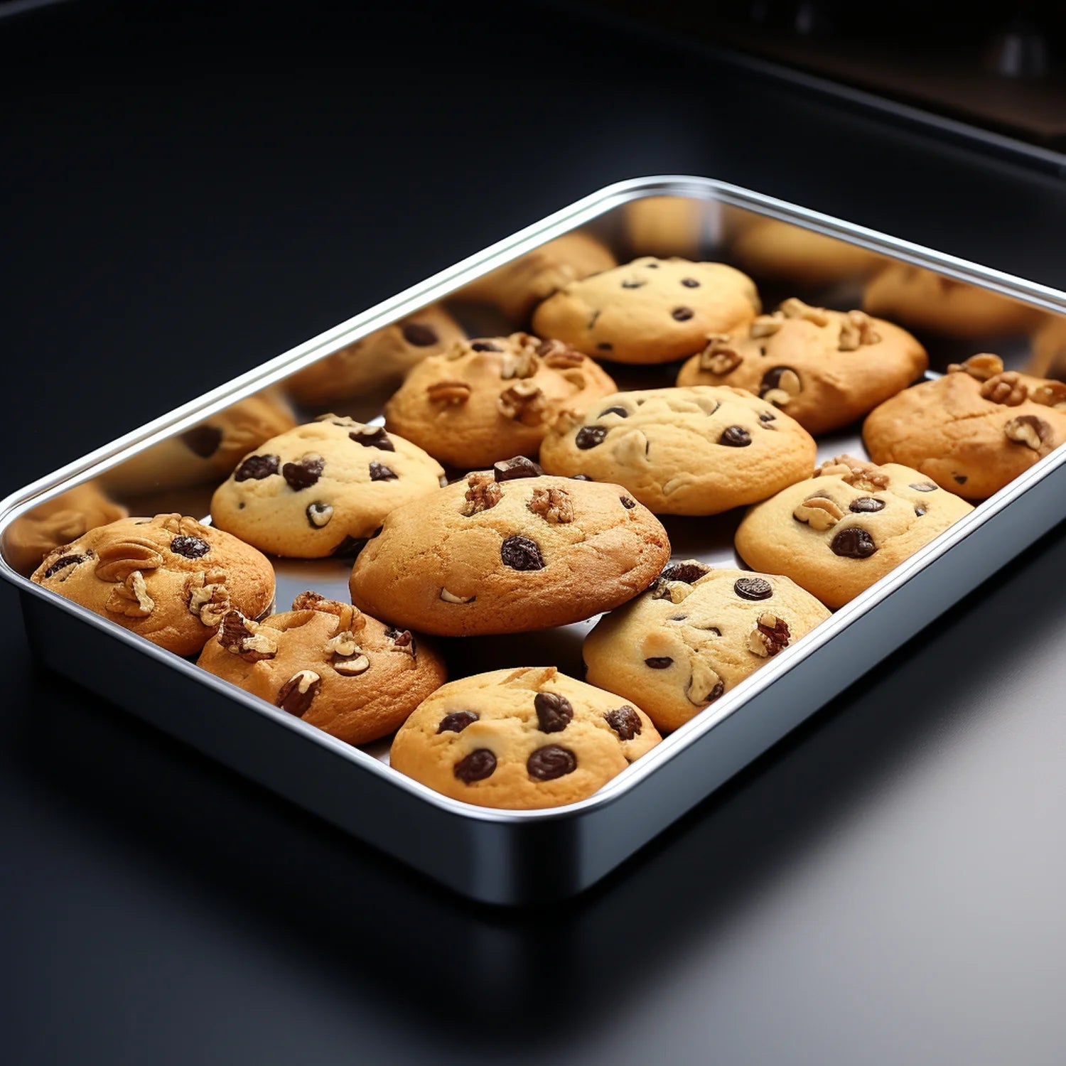 Stainless Steel Baking Sheet Set of 3, Rectangle Size 10/13/16 Inch, Mirror Finish & Rust Free, Dishwasher Safe