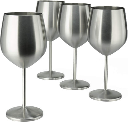 18.5 oz. Stainless Steel Wine Glass - Set of 4 