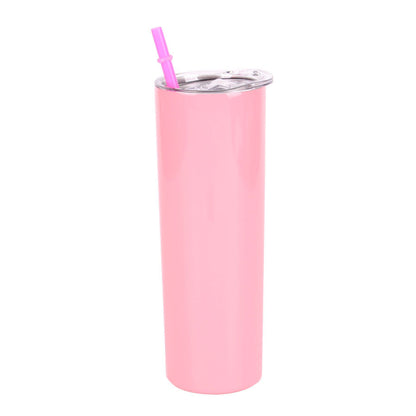 Double-Layer Stainless Steel Straw Tumbler, Insulated Slimming Water Cup