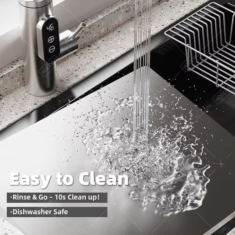 Light Top Stainless Steel Cutting Board Food Grade Heavy Duty Chopping Boards Anti-Slip Boards