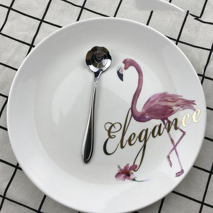 Stainless Steel Creative Coffee & Dessert Spoon – Leaf, Rose, and Cherry Blossom Design