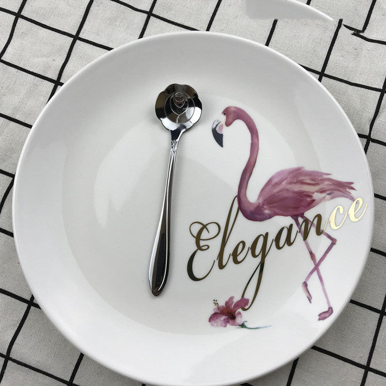 Stainless Steel Creative Coffee & Dessert Spoon – Leaf, Rose, and Cherry Blossom Design