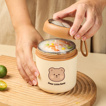 Cute Thermal Food Jar with Bear Design