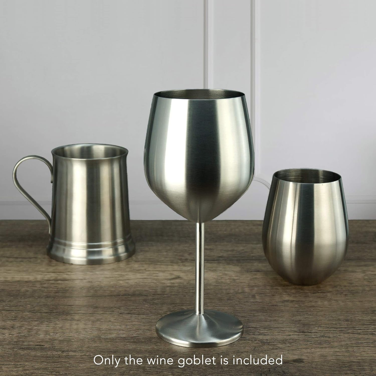 18.5 oz. Stainless Steel Wine Glass - Set of 4 