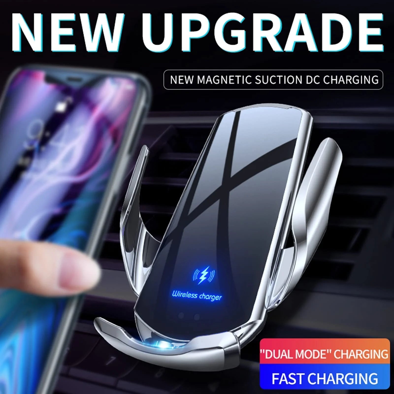 Car Mount Charger 15W Magnetic Wireless Car Charger, Fast Charging Air Vent Magn
