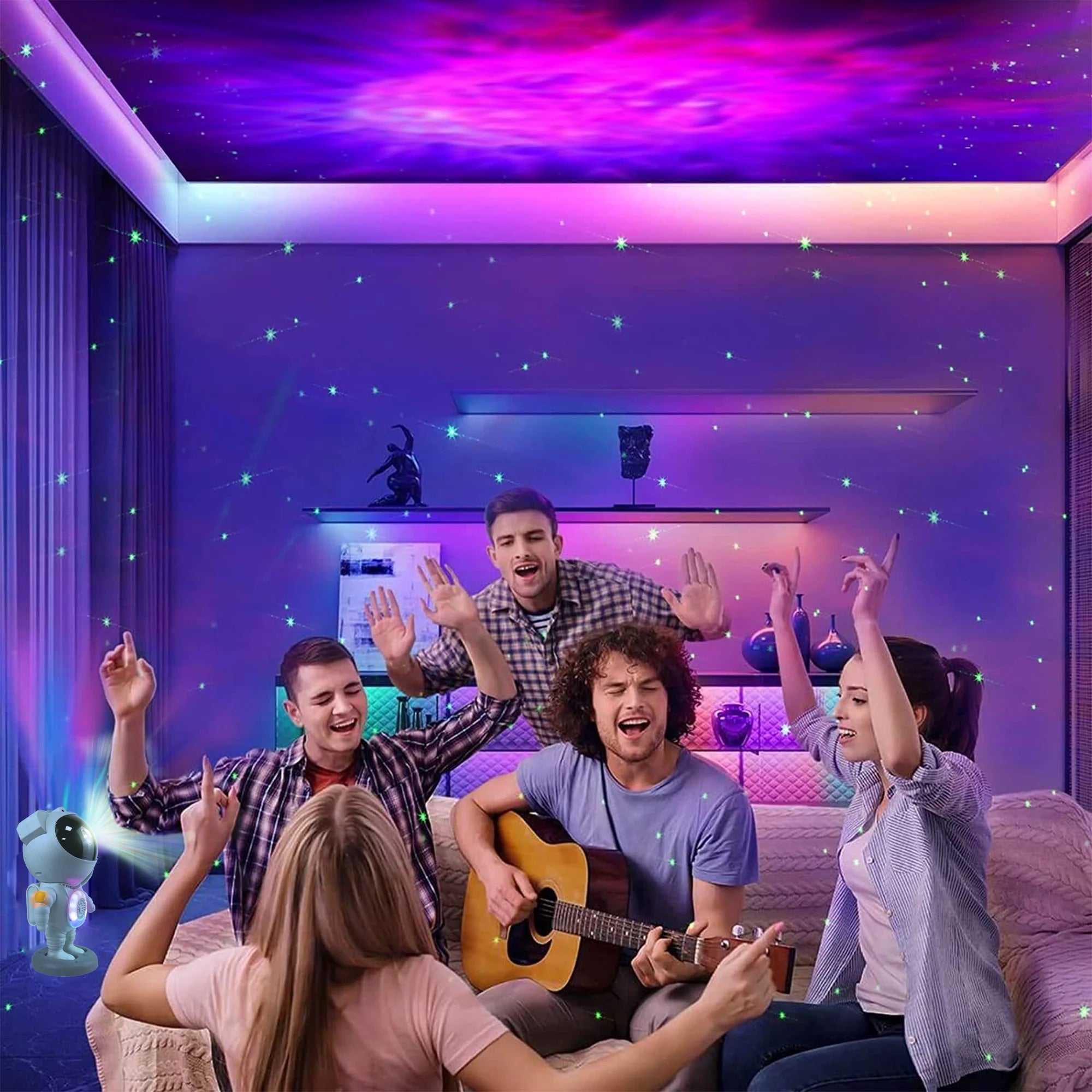 Astronaut Galaxy Projector Kids Night Light with Remote and Bluetooth Speaker