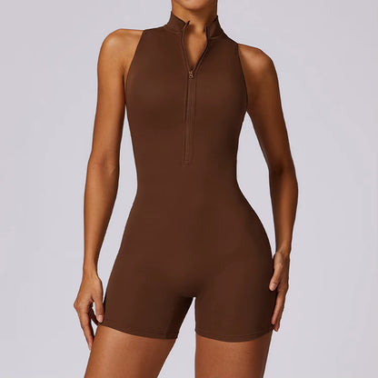 New Women's Fitness Suit with Zipper 