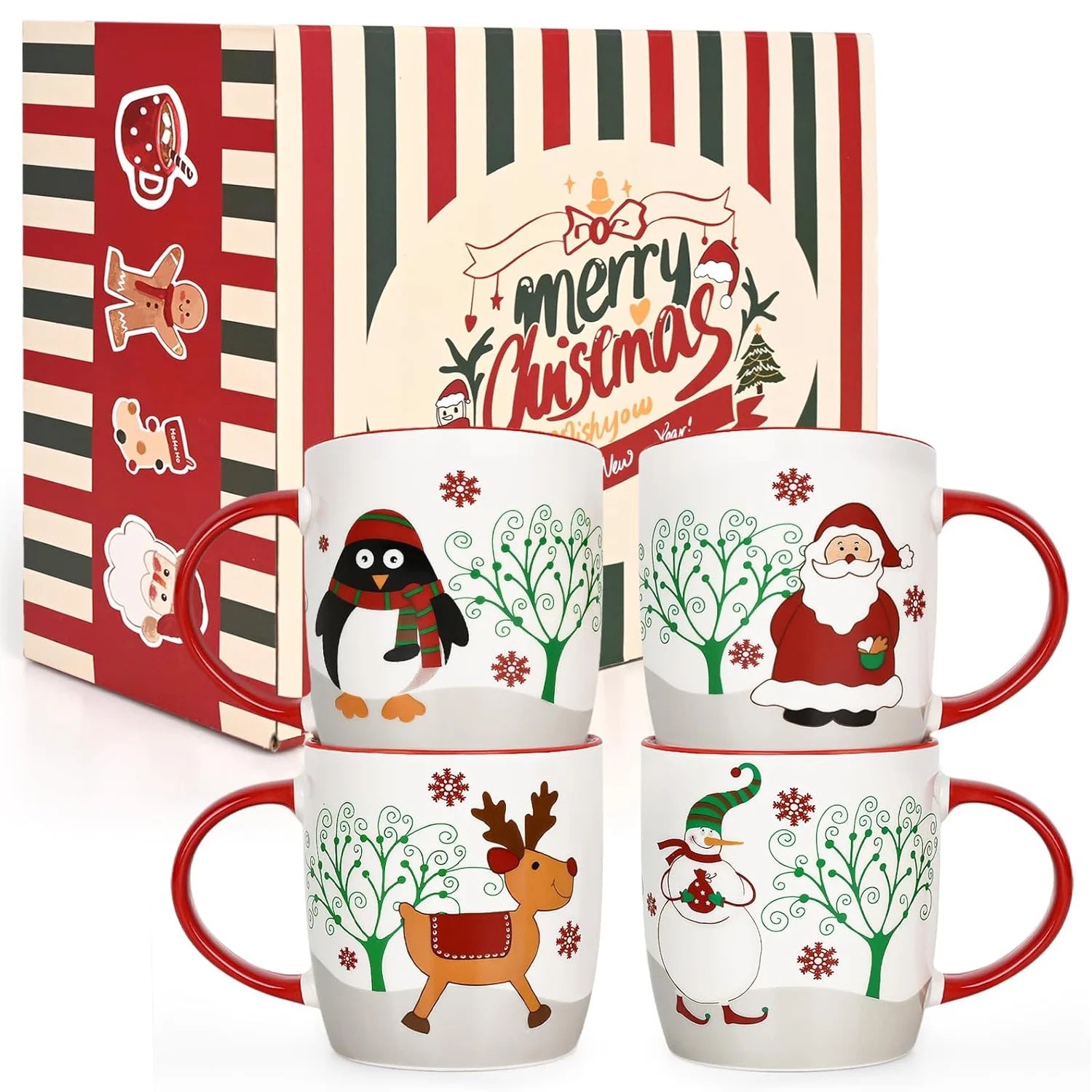 11 Fl Oz White Ceramic Mugs Christmas Gifts 