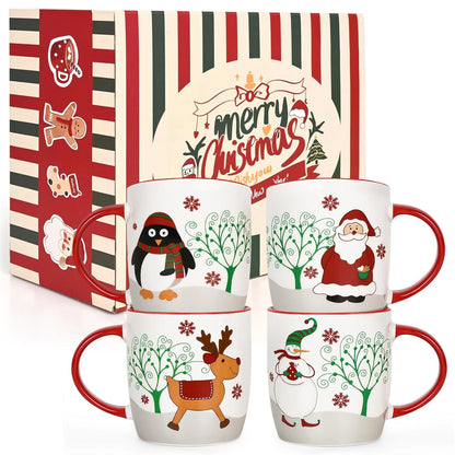 11 Fl Oz White Ceramic Mugs Christmas Gifts 