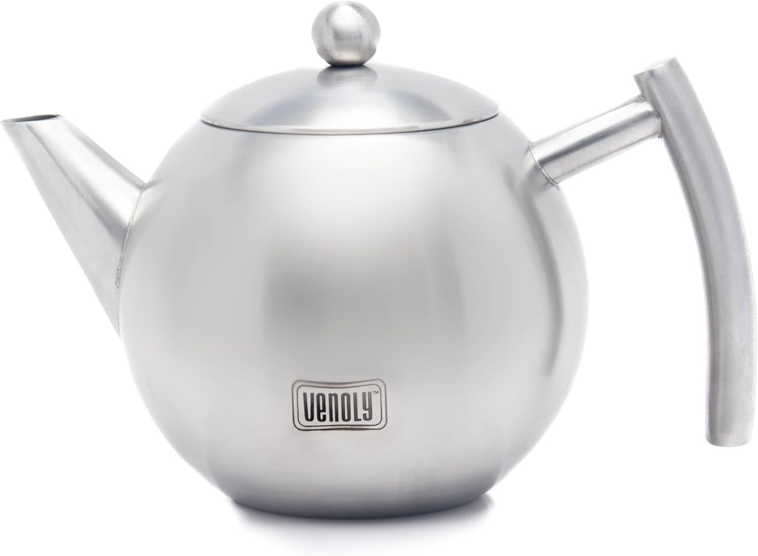 Stainless Steel Tea Pot with Removable Infuser for Loose Leaf and Tea Bags, Dishwasher Safe and Heat Resistant (Silver, 1.5 Liter)