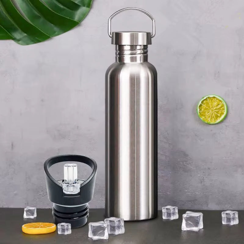 Stainless Steel Water Bottle with Straw for Gym Cycling Hiking Drinkware