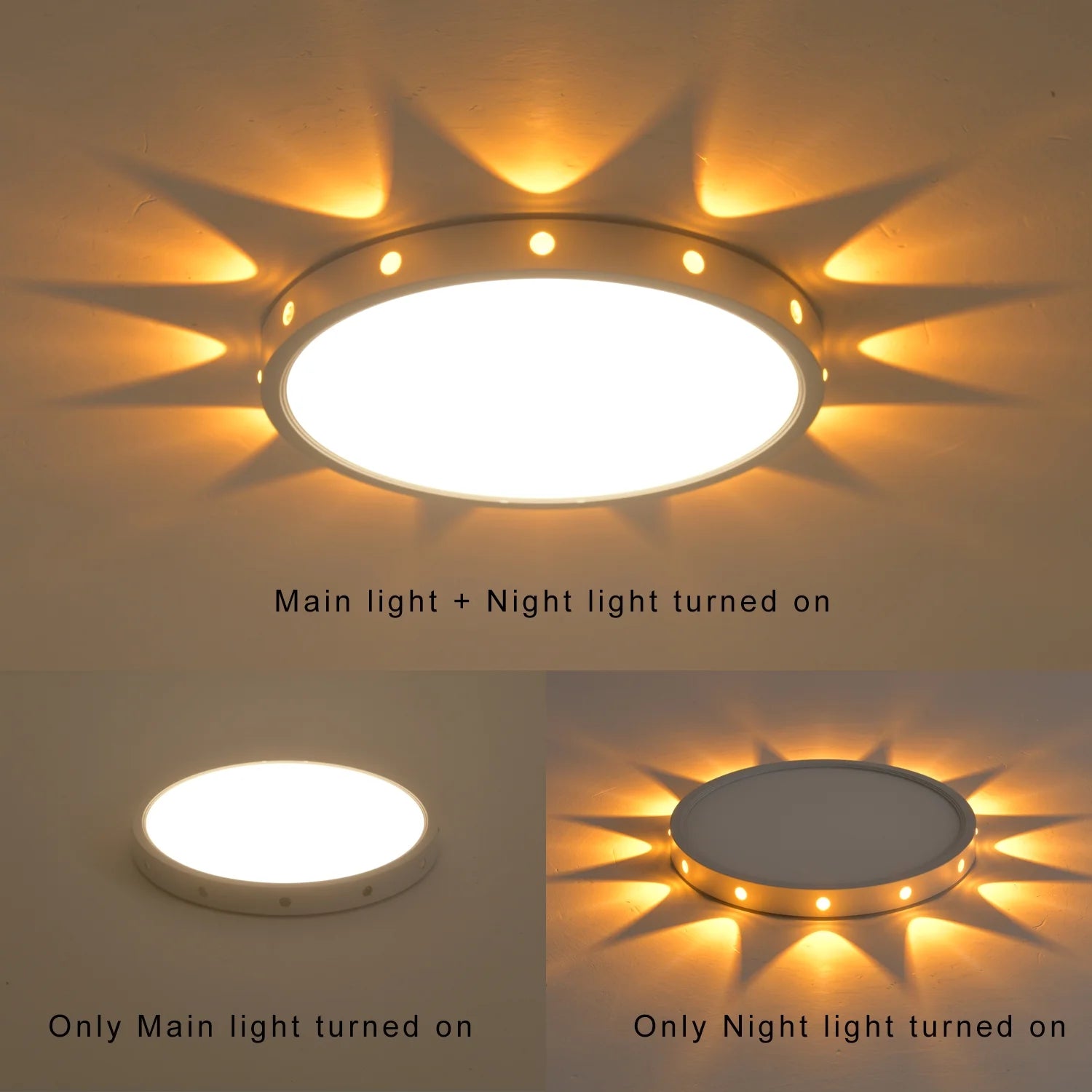 12 Inch 24W Led Ceiling Light with Light Night
