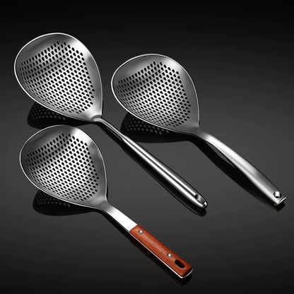 Stainless Steel Large Fine Holes Skimmer Long Handle French Fries Strainer Kitchen Utensils Cooking Tools