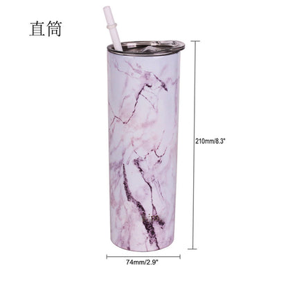 Double-Layer Stainless Steel Straw Tumbler, Insulated Slimming Water Cup