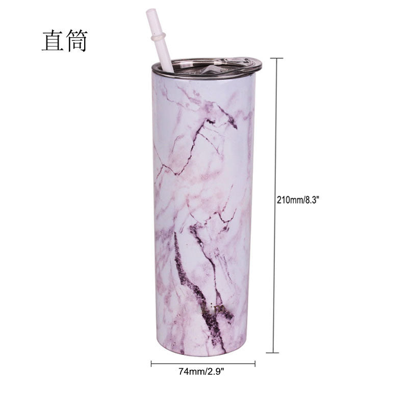 Double-Layer Stainless Steel Straw Tumbler, Insulated Slimming Water Cup