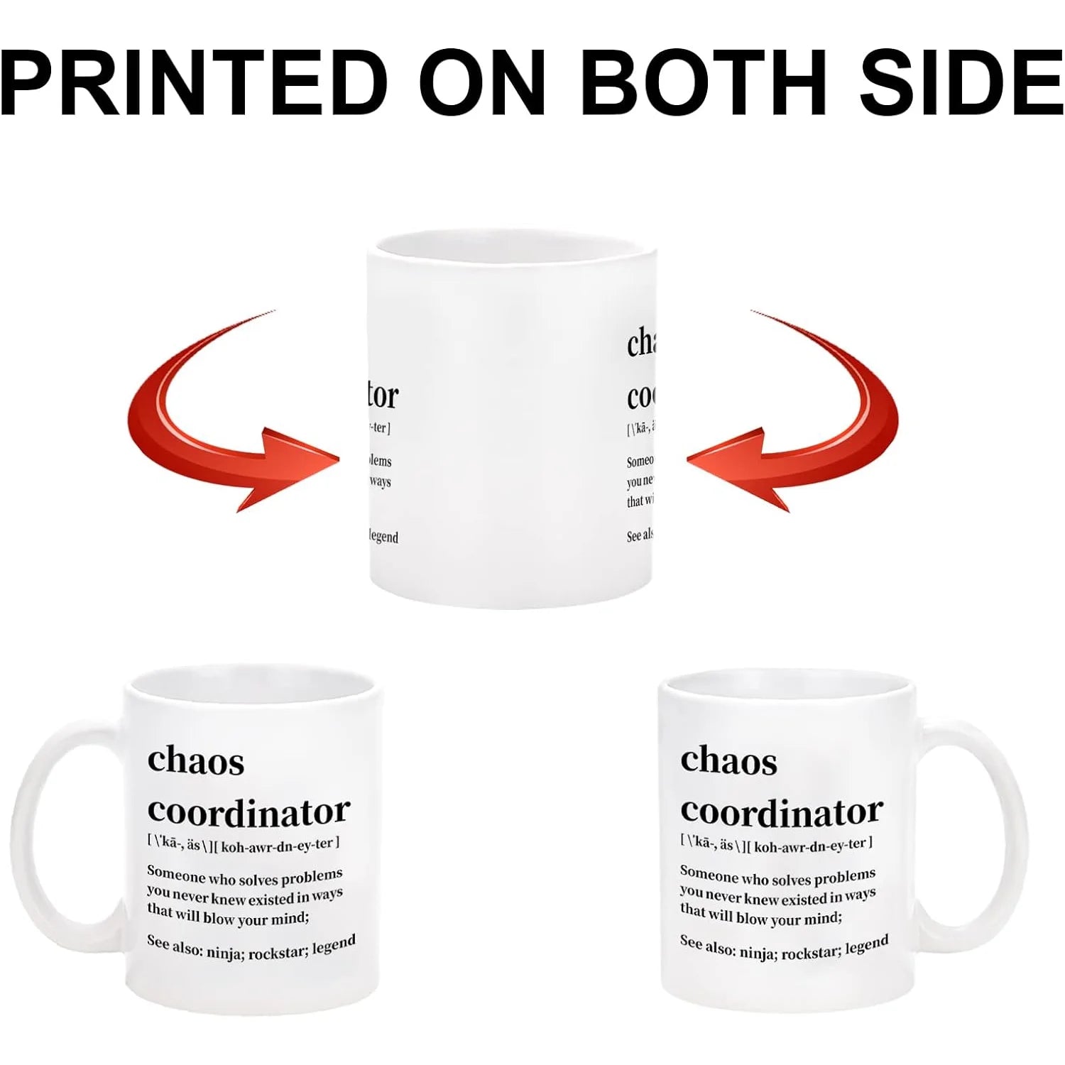 Chaos Coordinator Mug, White 11 Fl Oz Coffee Mugs Ceramic Mugs