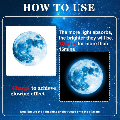 Glow in the Dark Stars & Moon  Galaxy Wall Stickers