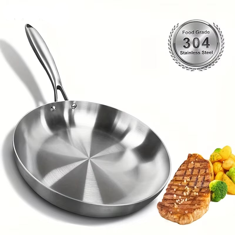 5-Ply Stainless Steel Frying Pan, Skillet Grade Pans for Cooking