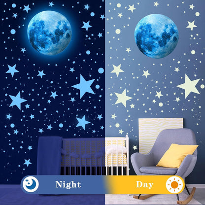 Glow in the Dark Stars & Moon  Galaxy Wall Stickers