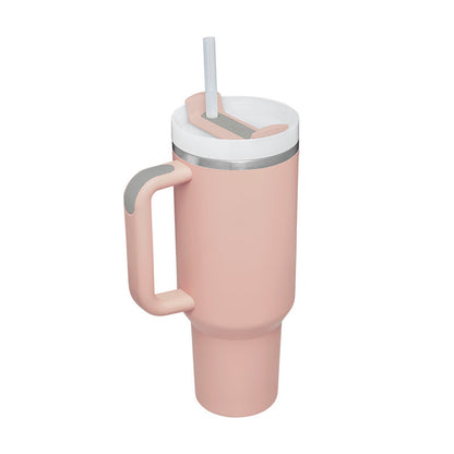 Tumbler With Handle Straw Insulated Stainless Steel