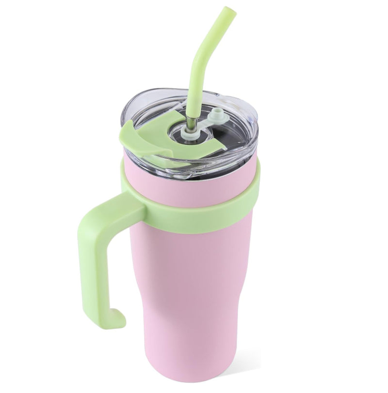 40 Oz Tumbler with Handle Straw Lid Insulated Vacuum Stainless Steel, Cold or Hot Sweat Proof Reusable