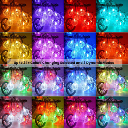 Color Changing Indoor String Light USB Plug, 16.5Ft 50 Leds Crystal Globe Fairy Lights