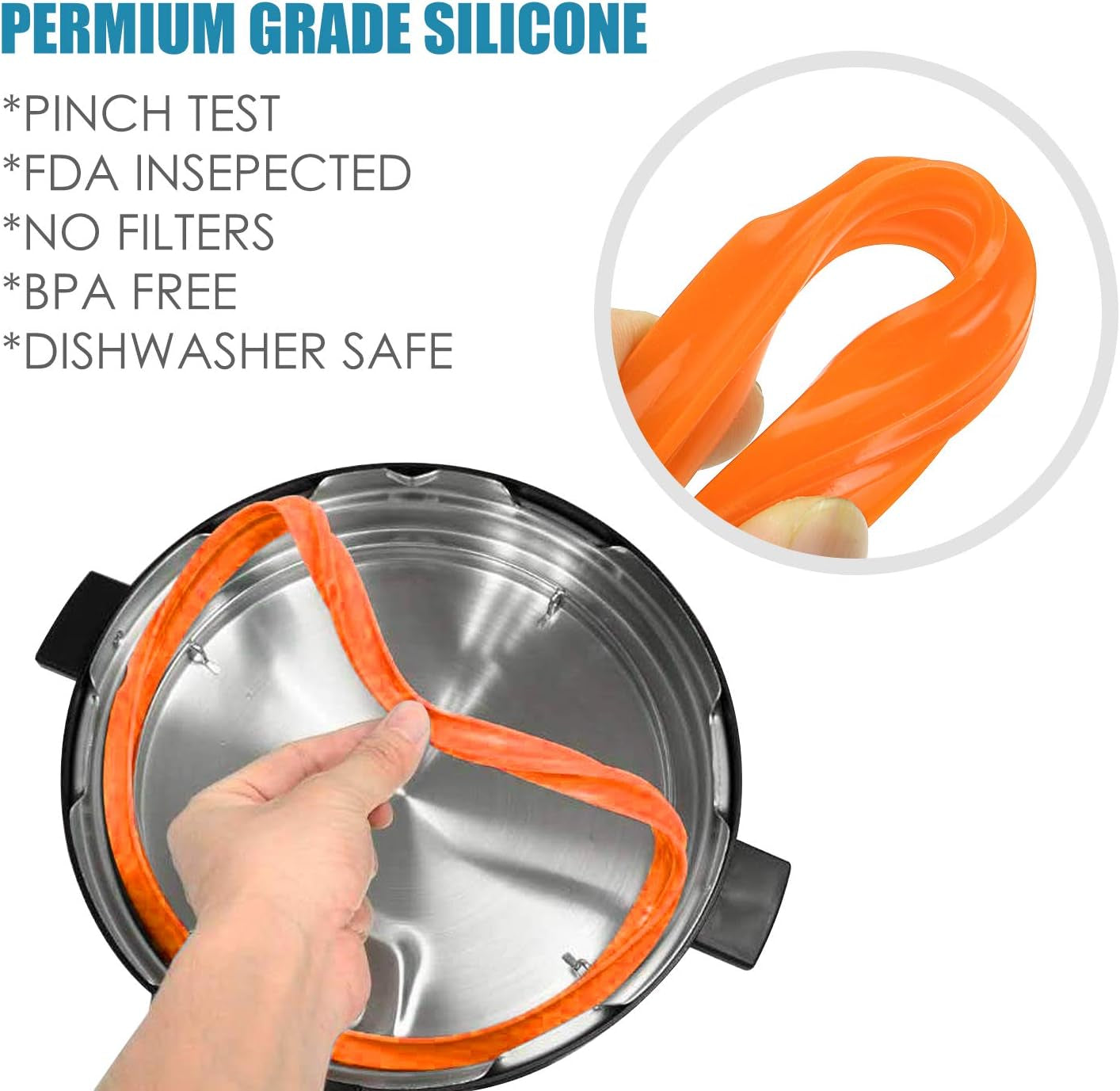 4-Pack Silicone Sealing Rings – Replacement Gaskets for Instant Pot 6Qt