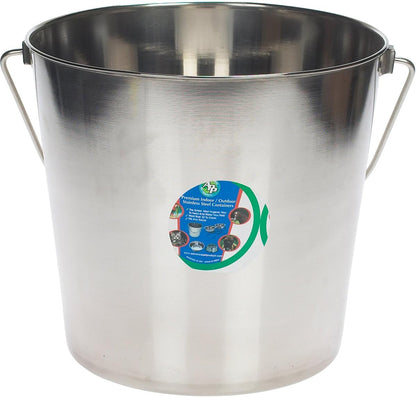 Heavy Duty Stainless Steel Pet Bucket 16 Quart (4 Gallon) - Rust Resistant Dishwasher Safe