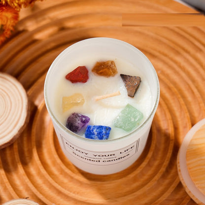 Natural Crystal Stone Candles