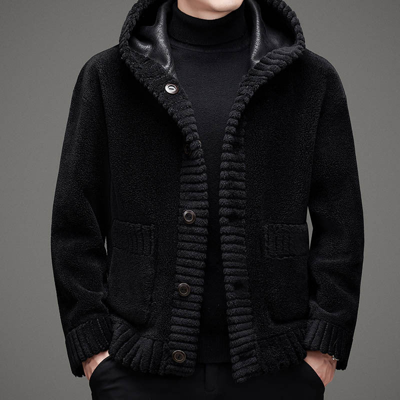 Fur - integrated Double - sided Cashmere Hooded Jacket - Alpaca House